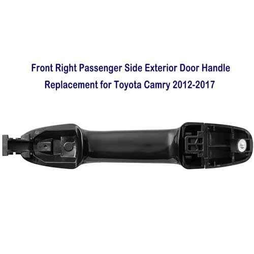 Image of Exterior Door Handle Front Right Passenger Side Compatible with Toyota Camry 2012 2013 2014 2015 2016 2017, Smooth Black