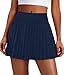 Alaroo Pleated Tennis Skirt for Women with Pockets Shorts High Waisted Golf Skort Athletic Skorts Running Workout Skirts Navy L