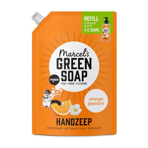 Marcel's Green Soap - Hand Soap Refill 1L Orange & Jasmine - Refill Pack - Vegan - 1L (1000ml)