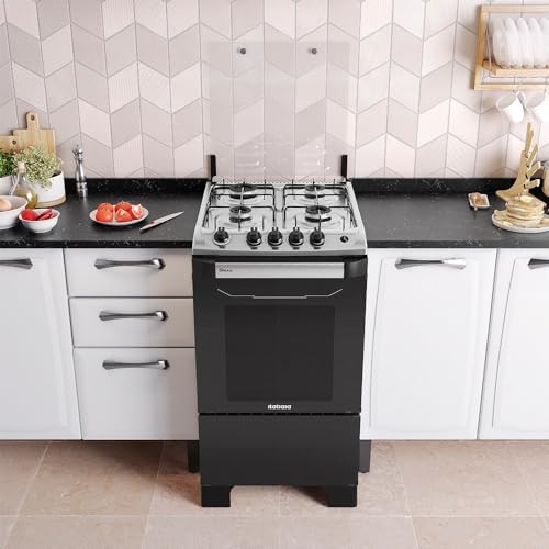 Fogão 4 Bocas a Gás Itatiaia New Dream Acendimento Automático e Forno Limpa Fácil Preto Bivolt