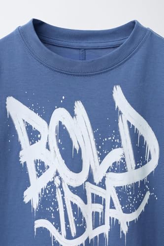 Image of Alan Jones Clothing Boys Oversized Cotton Printed T-Shirt | Round Neck, Short Sleeves, Casual Wear