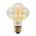 LEDSone Vintage Mushroom Edison Light Bulb D80 60W, E26 Screw Bulb Retro Old Fashioned Squirrel Tungsten Filament Glass Antique Decorative Bulb (Mushroom D80)