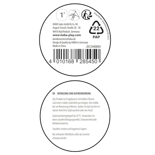 HABA Kinderschüssel Prinzessin & Pferd – Praktische Melamin-Schüssel – Rutschfest – Spülmaschinengeeignet – Ab 12 Monaten – 2012440004