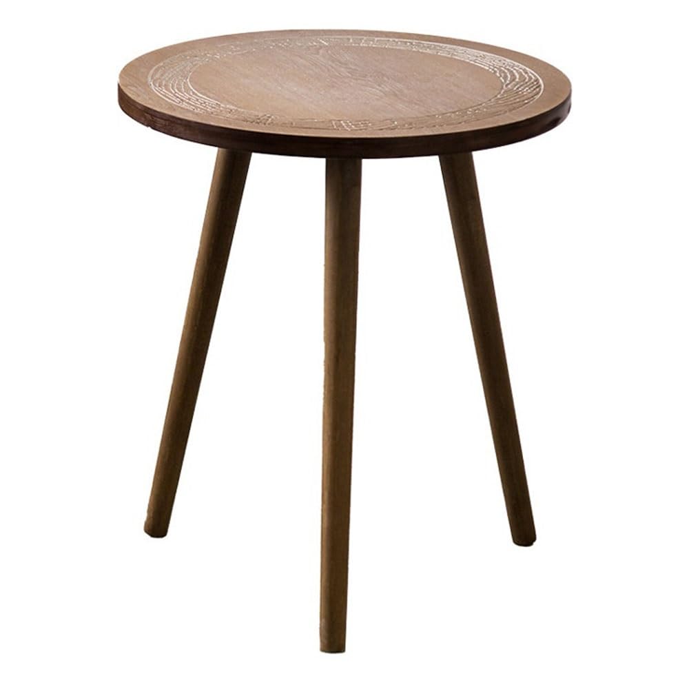 ZTHYSHOZ Coffee Table Retro carved Sofa Side Table Circular Wooden Coffee Minimalist Corner(Medium)