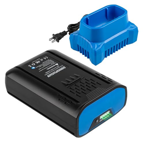 Upgrade 40V 6.0Ah Battery and Charger Kit for Kobalt 40V Max Battery with Compact Portable Charger for Kobalt 40V Lithium Batteries