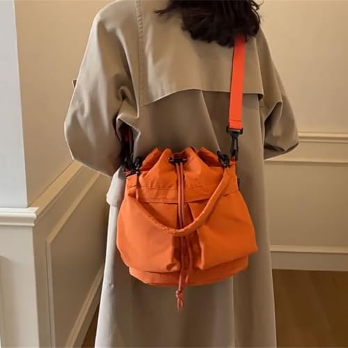 Women Shoulder Bag Drawstring Bucket Bag Large Capacity Backpack Commuting Bag Trendy Crossbody Bag for Autumn Winter4