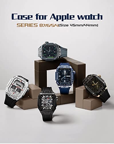 Boîtier en céramique pour Apple Watch 8 7 44mm 45mm avec bracelet de montre sport en agate - 4