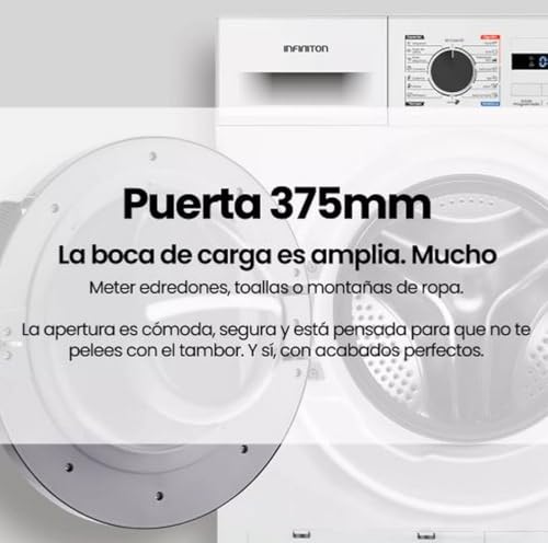 Secadora Bomba de Calor Infiniton SD-BC1DDX, 10 kg, 16 Programas, Función Antiarrugas, Dark Inox, D, Inicio Diferido hasta 24 horas, Portico Interior con 375 mm - imagen 6