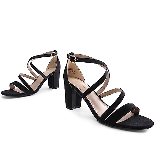 Image of DREAM PAIRS Women's Ankle Strappy Low Chunky Heel Sandals