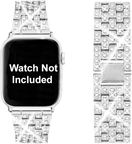Image of Zitel Compatible with Apple Watch Band for Women Girls, Bling Rhinestone Metal Bands 40mm 41mm 42mm(Series 11 /10) 44mm 45mm 46mm Series 11 /10 /9 /8 /7 /6 /5 /4 /SE3 /SE2 /SE