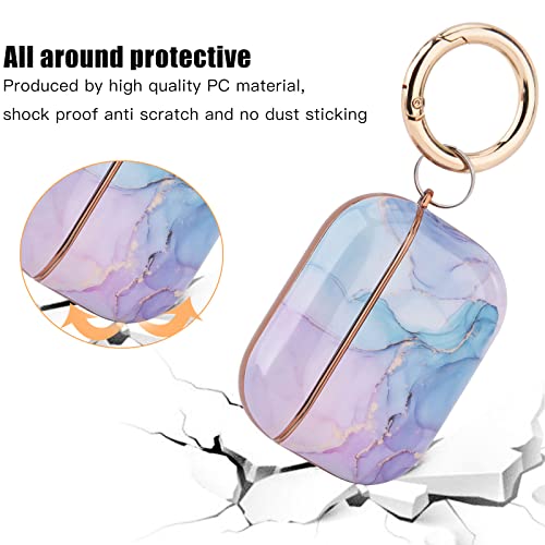 Oleband Airpods Pro 2 Case 2022 With Cute Pattern,Hard Protective Cover For Apple Air Pod Pro 2Nd Generation Case,Led Visible,Ipods Pro 2 Case For Women And Girls,Watercolor Marble #TOP2