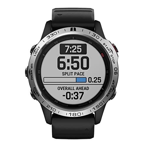 BANDKIT Stahl-Styling-Rahmen für Garmin Fenix 6 6X Pro, Saphir-Lünettenring, selbstklebend, kratzfest, Metallabdeckung, Schutzuhrenzubehör (Farbe: E, Größe: für Fenix 6 Pro GPS)