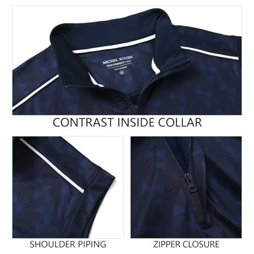 Rouen Mens Vests Outerwear Lightweight Moisture Wicking Midlayer Sleeveless Sports Golf Quarter Zip Pullover Mens Vest 5