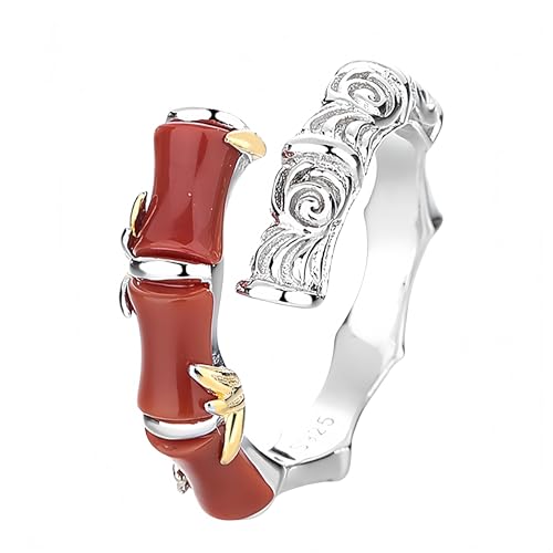 Bague en argent et agate rouge faite main : l'éclat de la pierre naturelle ajustable