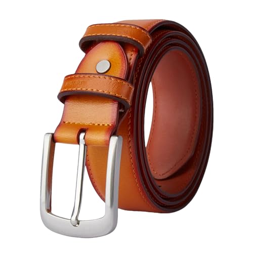 Men’s Cowhide Leather Belt Genuine Material Fashion Designer Waistband for Jeans Business or Cowboy Style Use