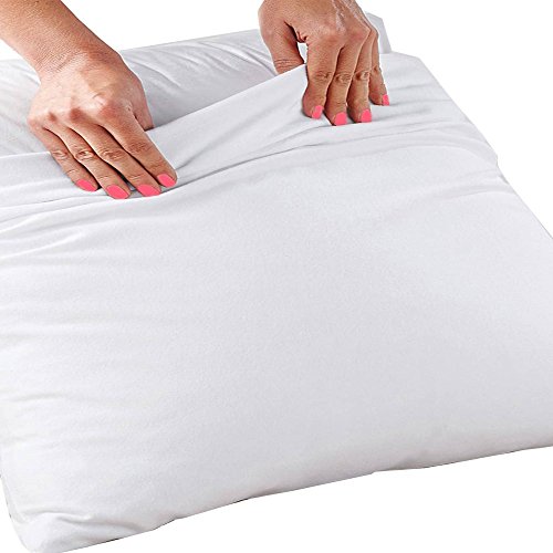 MCTISSUS Protège taie d'oreiller Blanc Elise 50 cm x 70 cm Coton Cover