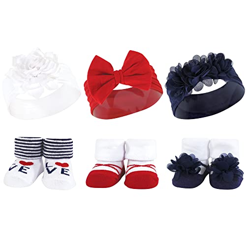 Image of Hudson Baby Girl's Headband and Socks Giftset