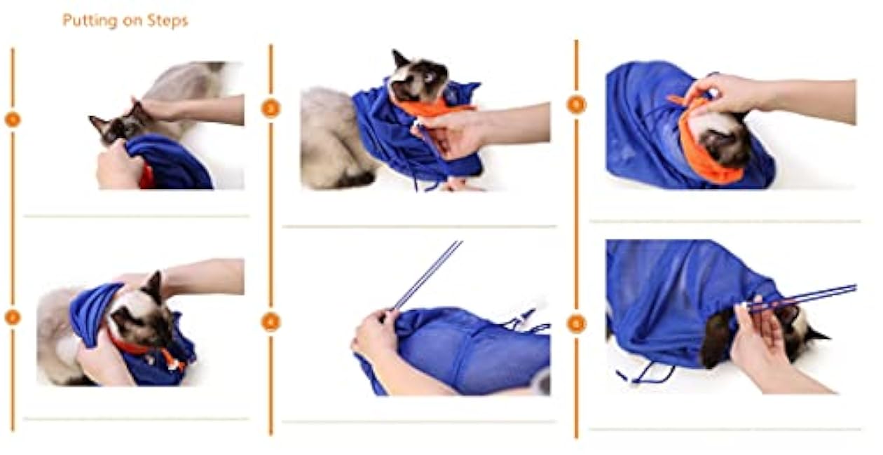 Cat Grooming Bag Puppy Dog Cleaning Polyester Soft Mesh Scratch & Biting Resisted for Bathing Injecting Examining Nail Trimming-LAjlyHnd