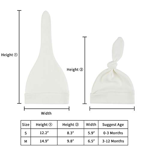 Newborn Hospital Hat Autumn Winter Baby Knot Beanie Baby Boys Girls Hats 0-12 Months (4Pack, S) #TOP5