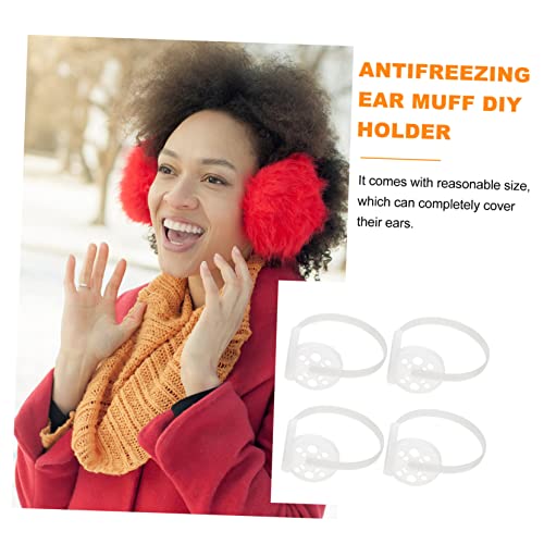 3sets Warm Winter Diy Earmuff Holder Earmuff Frame Ear Warmer Making Supplies Plastic Rack for Boys and Girls 4pcs*3, White, 17X14.5CM3