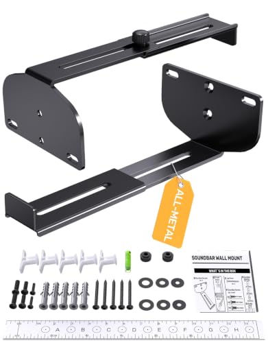 Soporte de barra de sonido de metal con fondo ajustable antideslizante