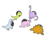 MJARTORIA 5 Pcs Animal Dinosaur Patch Cartoon Brooch Pin Badges Set for Clothes Bags Backpacks
