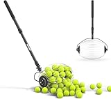 NEEWER Raccoglitore Tramoggia di Palline da Tennis Rapido a Rullo, per Raccogliere Fino a 40 Palline da Tennis/Golf/Pickleball da 1,5'-3' Senza Piegarsi, Manico Telescopico da 77-148cm/30'-58', TB01S