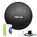 TOPLUS Ballon Fitness Yoga, Balle d'exercice Gymnastique, Anti-éclatement et très épais, Ballon pour Le Yoga, Le Pilates, Le Fitness (Noir, 65cm)
