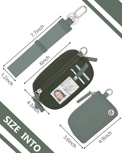 Image of Wallet Wristlet for Women, RFID Wallet Keychain with Dual Pocket | Nylon Wristlet Wallet with Coin Purse, ID Window, Card Holder and Small Wallet Design