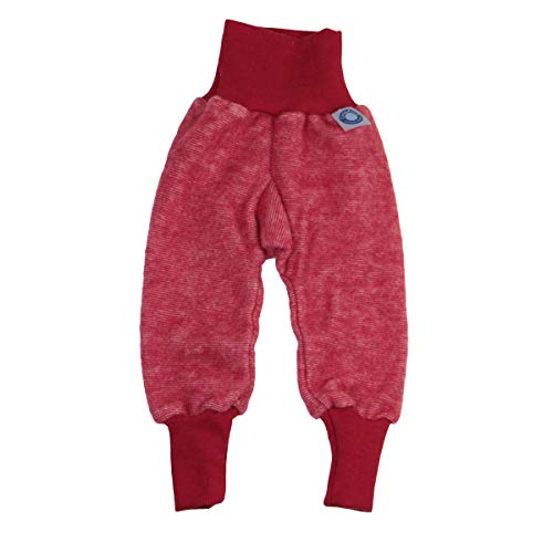Cosilana Baby Fleece-Hose mit Bund kbT Wolle Bio Baumwolle (Rot Melange, 74/80)