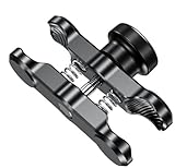 QUIGENCE Anti-Theft Double Socket Arm Aluminum Alloy Holder Mount Clamp 25mm Ball Head Bike Phone Bracket for Motorcycle Phone Holder (9cm)