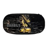 organizer personalizzato per astucci per escavatori, astuccio per matite con nome personalizzato con cerniera, scatola di matite a tema veicolo ingegneristico, borsa portapenne per camion di grande