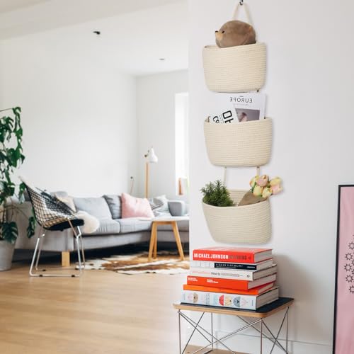 Cesta colgante tejida funcional Kichvoe con diseño artesanal elegante 6