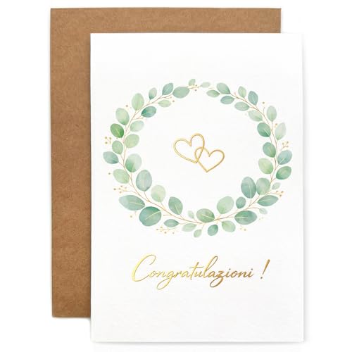 YISCOKO Tarjeta de felicitación de boda Tarjeta de boda Incluye sobre