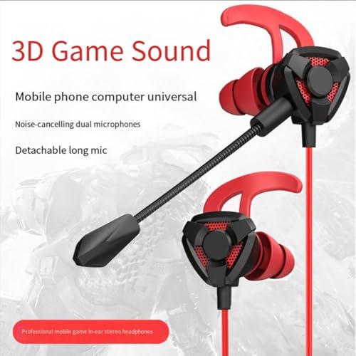 NiuLumea Auriculares intrauditivos con cable con micrófono para juegos y deportes electrónicos, cancelación de ruido, compatibles con dispositivos móviles de PC, para diseño compacto y portátil, 5 x 5 - imagen 7