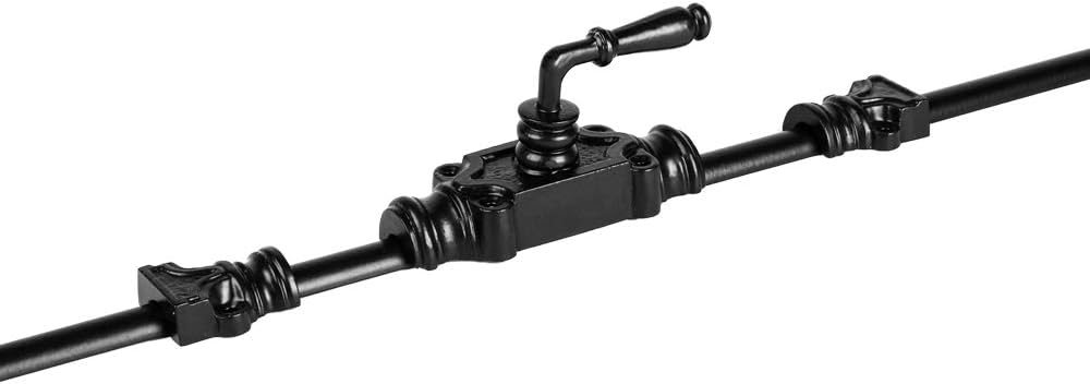 A29 Hardware 2 Feet Lever Style Iron Cremone Bolt for Cabinets, Black Powder Coat Finish, Available Only in Right Hand Configuration