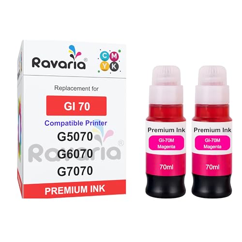 Image of GI 70 Compatible Ink for Canon Pixma G5070 G6070 G7070 Printer (GI 70 Magenta Ink 2 Pcs)