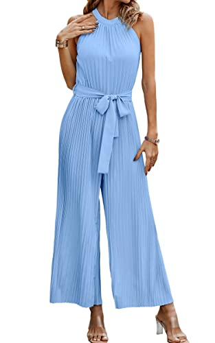Toplop Jumpsuit Damen Elegant Ärmellos Hosenanzug Sommer Rundausschnitt...