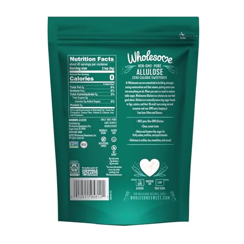 image for Wholesome Sweeteners Wholesome Allulose Sweetener, 12-Ounce Bag, Zero 