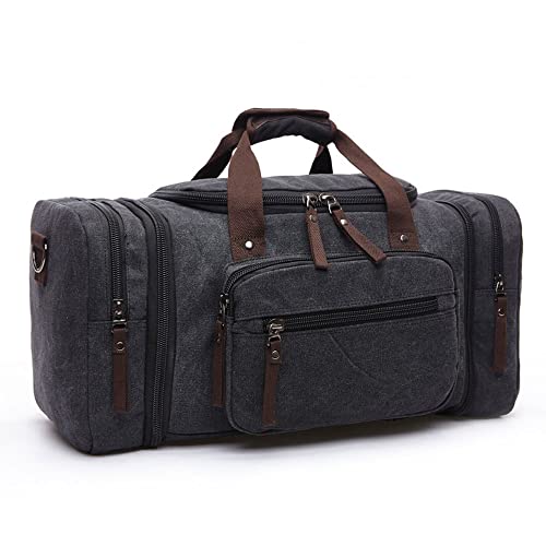 Large-capacity luggage bag fashion leisure travel bag trendy outdoor Messenger portable canvas travel bag(E)