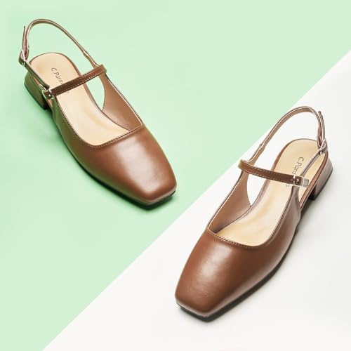 Image of C.Paravano Slingback Flats | Slingback Sandals for Women | Sandals Flats | Adjustable Ankle Strap Shoes