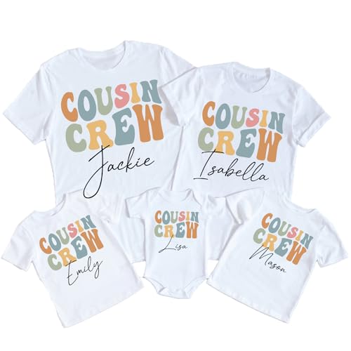 Personalized Cousin Shirts, Retro Toddler Shirts, Funny Birthday Matching Tees, Cute Party Tees, Family Reunion T-Shirts