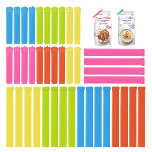 Wosyoodo 40 Piezas Pinzas Alimentos Reutilizables, 7/11 cm, Bolsas para Cerrar Caramelos, Café, Cocina