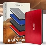 Storite Externe Festplatte, 1 tB, USB 3.0, leichte Datensicherungs- und Speicherfestplatte, tragbare Gaming-Festplatte, erweiterter Speicher, HDD für Spiele, Laptop, PC, Mac, Desktop (ROT)