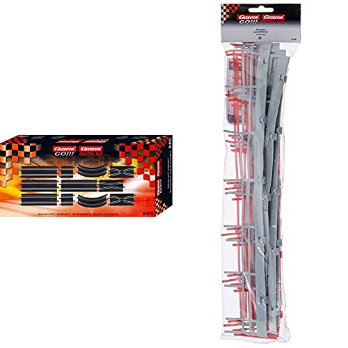 Carrera GO!!! Ausbauset 2 20061601 Erweiterungsartikel & GO 20061651 - Leitplanke Fahrzeugzubehör, 10 Stück