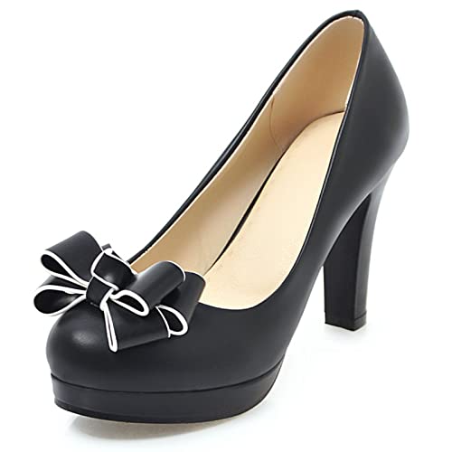 Escarpins femme à talon carré Lizoleor noirs en taille 39