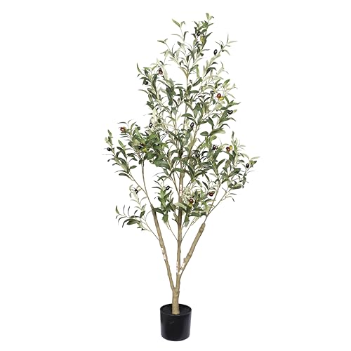 Sang Seiyoga Faux Olive Tree Artificial Plant, Lifelike Silk Olive