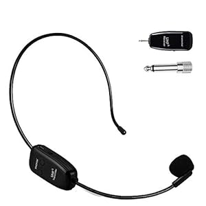 XIAOKOA Draadloze Microfoon,UHF Wireless Microphone,50m Draadloze Transmissie,Hoofdband en Handheld 2-in-1,voor Toeristische Gids/Onderwijs/Promotie/Toespraak