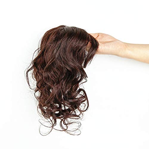 Miniatura 6 de Toppers de cabello humano rizado ondulado con clip en tupé con flequillo lateral, fleco para mujer, pelucas para pérdida de cabello suave, cubierta