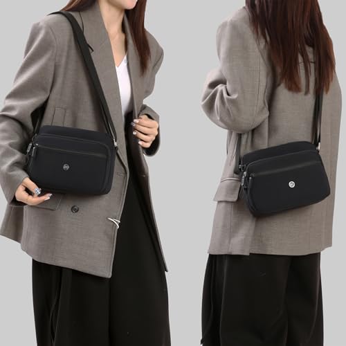 Image of COOLOME Purses for Women CrossBody Bag Waterproof Tote Shoulder Handbag Multiple Pockets Nylon Messenger Bag Fashion Tote Bag